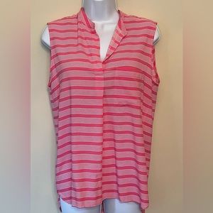 Gap Women’s Sleeveless, size medium, pink and white tunic shirt